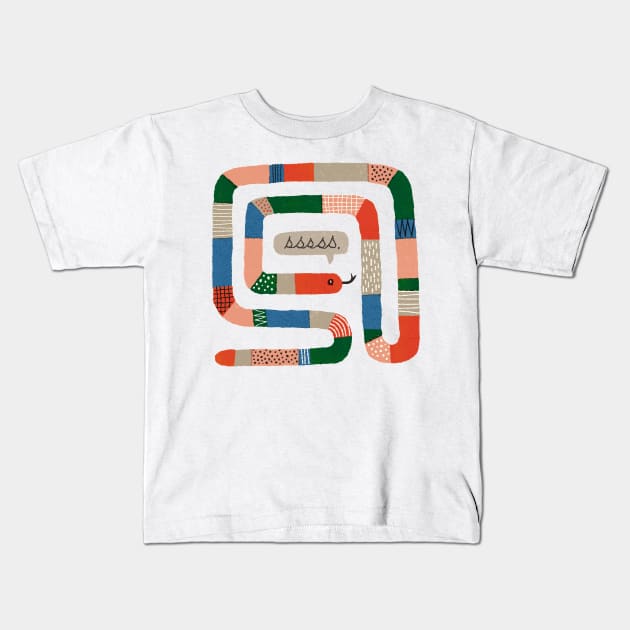 Sneaky Snake Kids T-Shirt by deekin